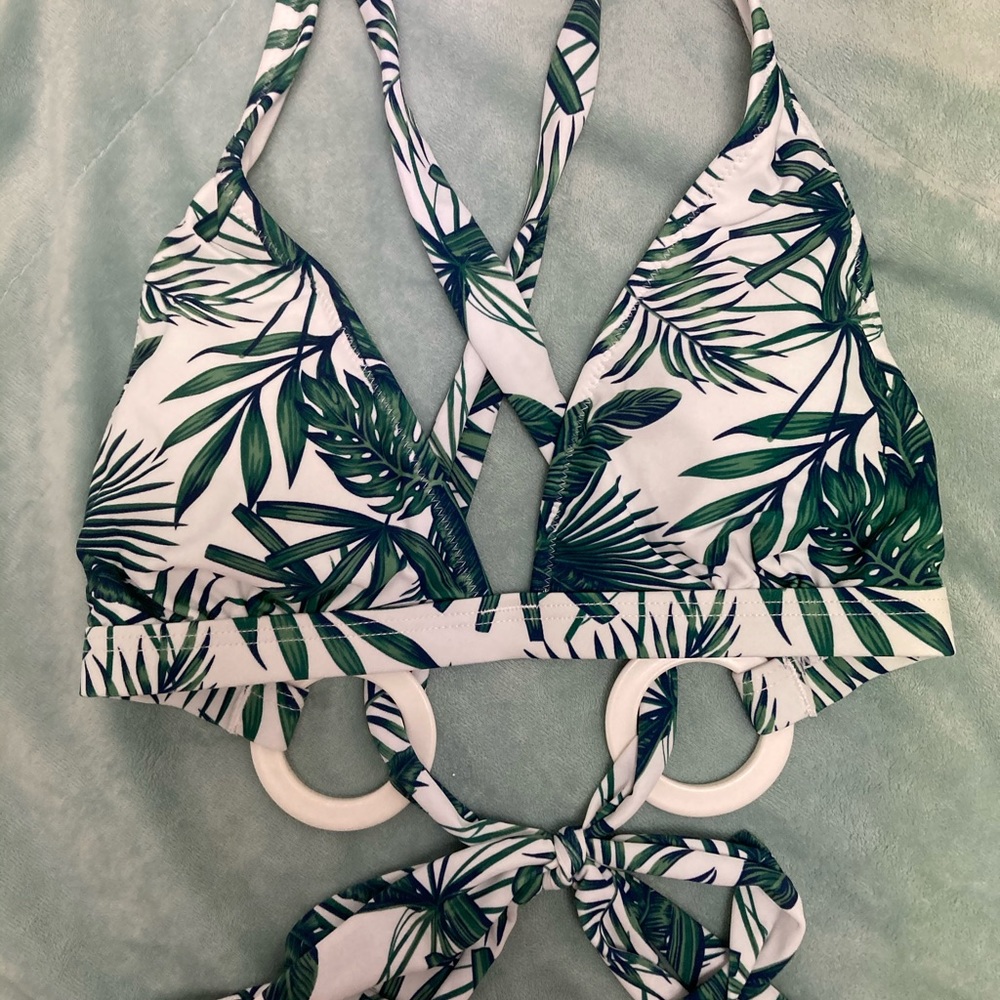CupShe Tropical Leafy O-Ring High Waisted Bikini